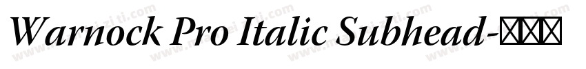 Warnock Pro Italic Subhead字体转换